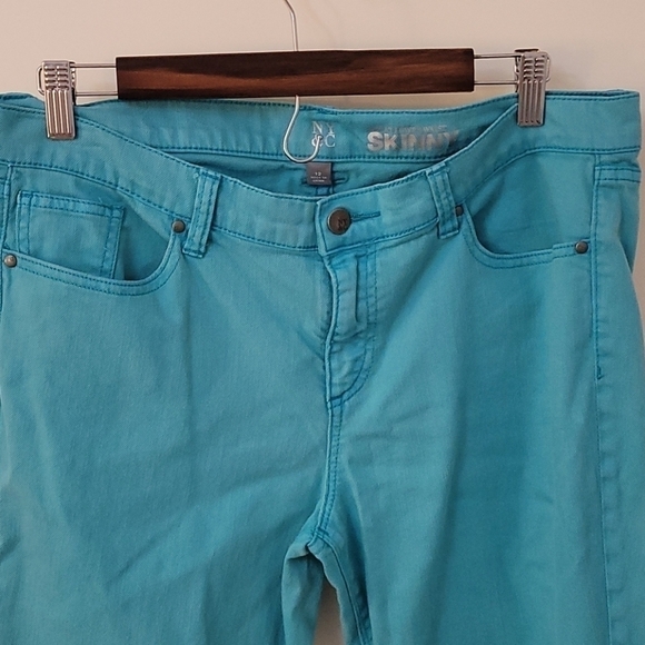 NY&C Turquoise Lowrise Denim Trousers 34 x 32 Size 12 - Picture 5 of 8